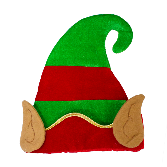 Czapka Elfa czerwono-zielona z uszami