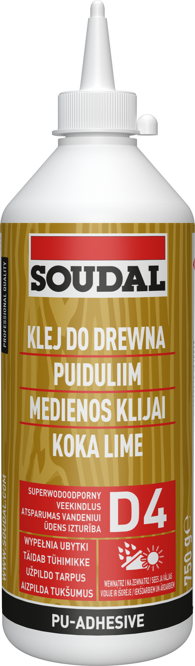 Klej do drewna D4 750 g Soudal
