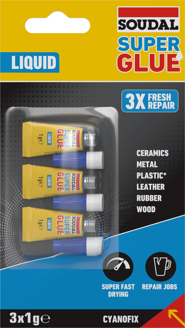 Klej Super Glue Liquid 3 x 1 g Soudal