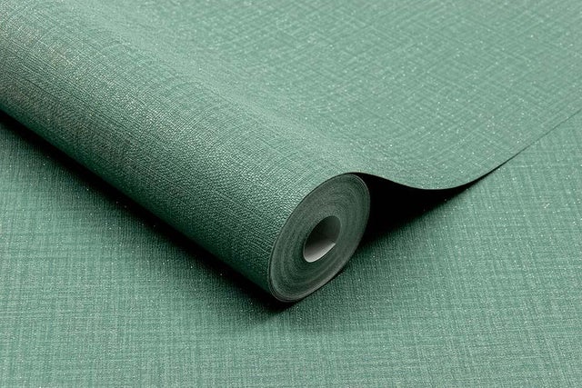 Papier peint intissé Textile nacré INSPIRE vert rivage