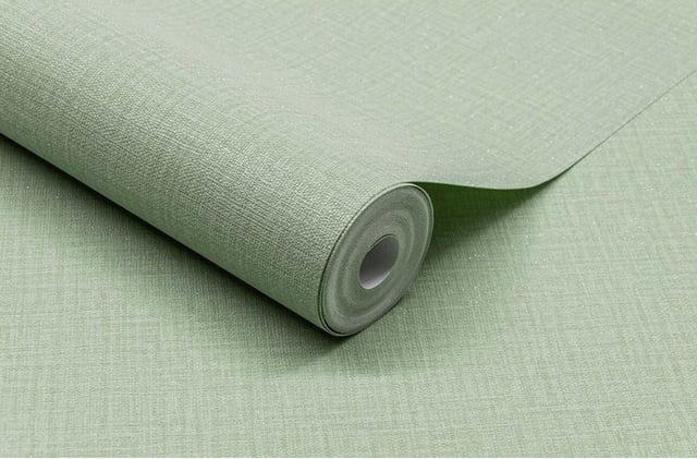 Papier peint intissé Textile nacré INSPIRE vert mousse
