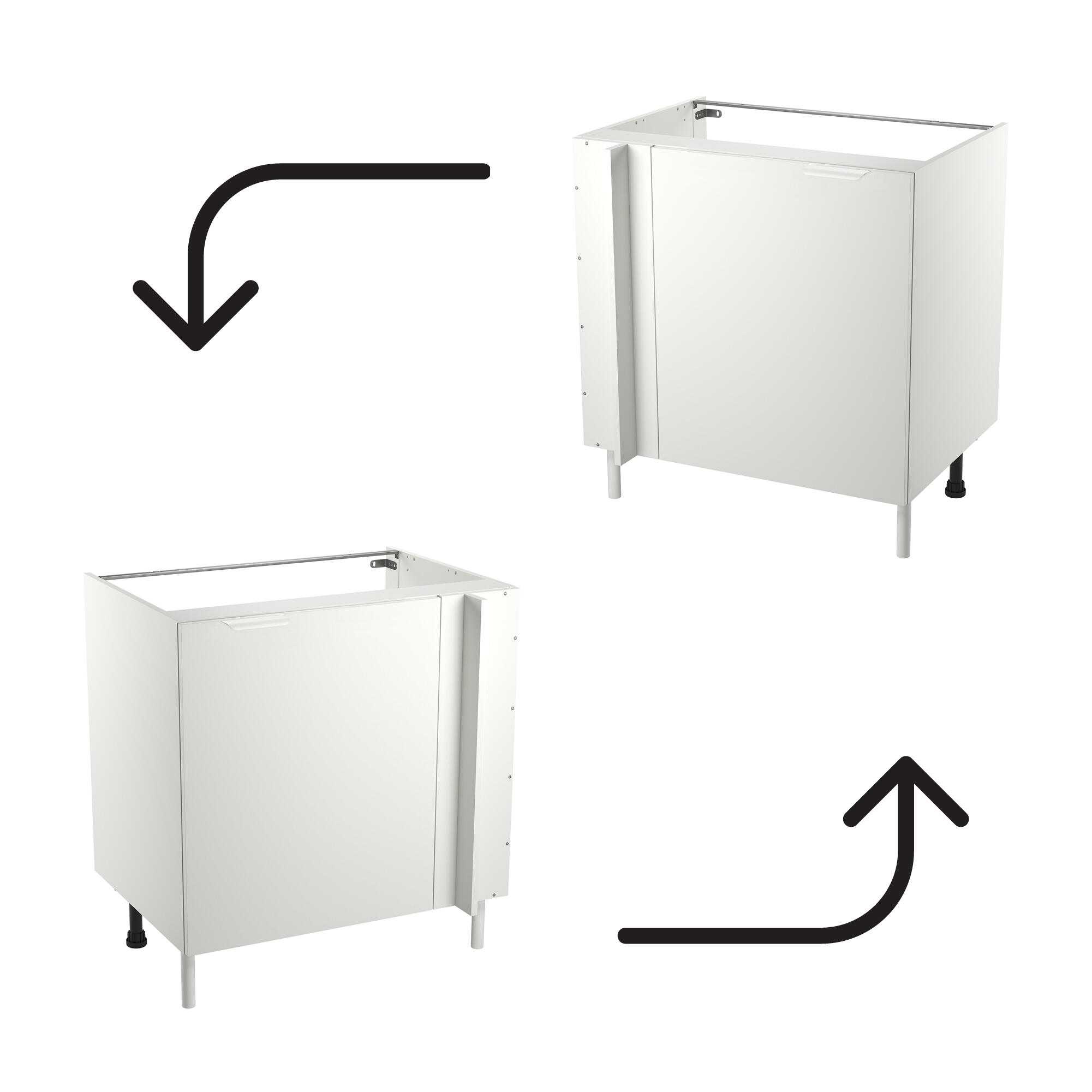 Mueble bajo de rincon de cocina Eleki Blanco 1 puerta H 87.1 x L 60 cm - 2