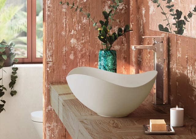 Piano con lavabo da appoggio Brera in MDF