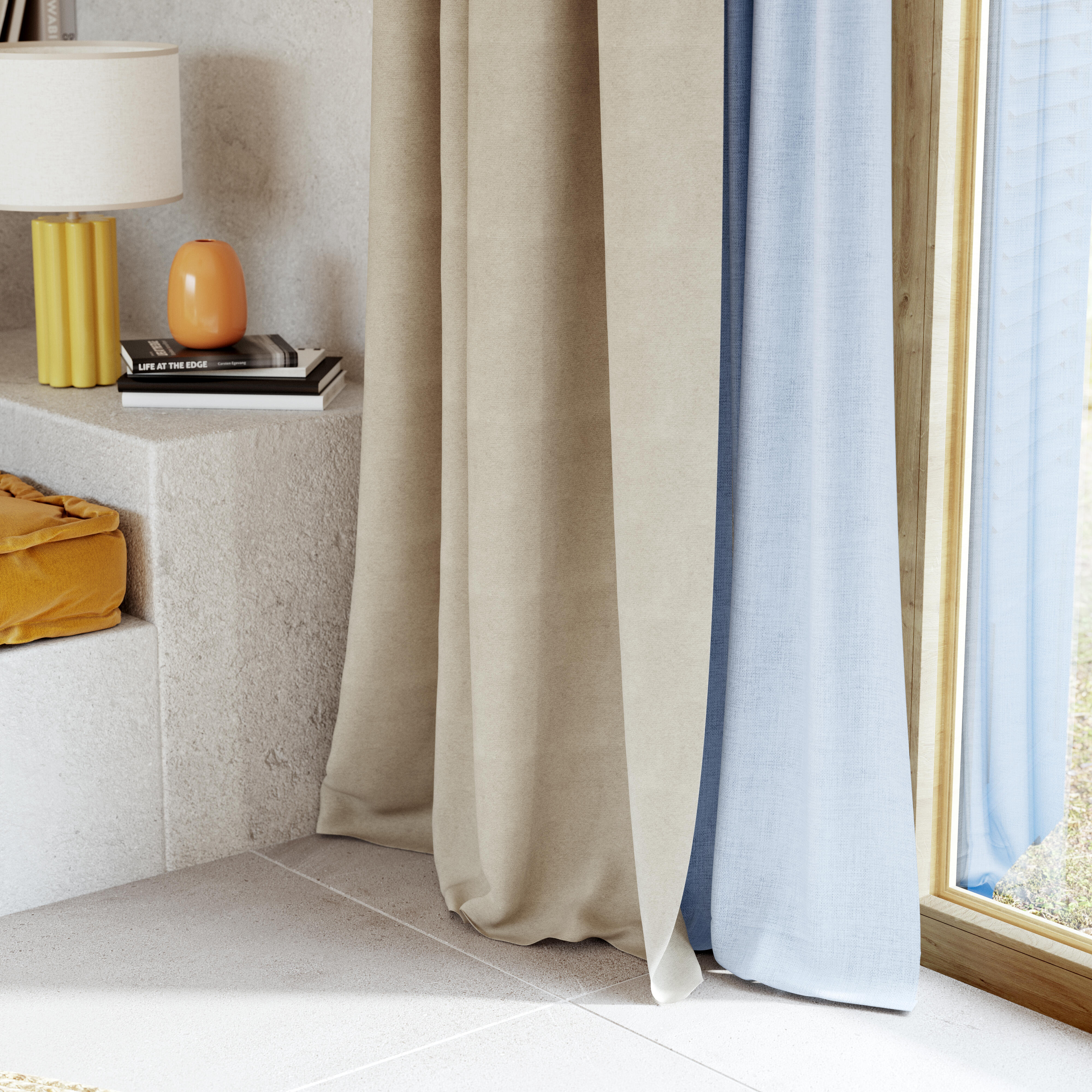 Cortinado alça com botão Charlina 140x280cm bege Inspire - 10