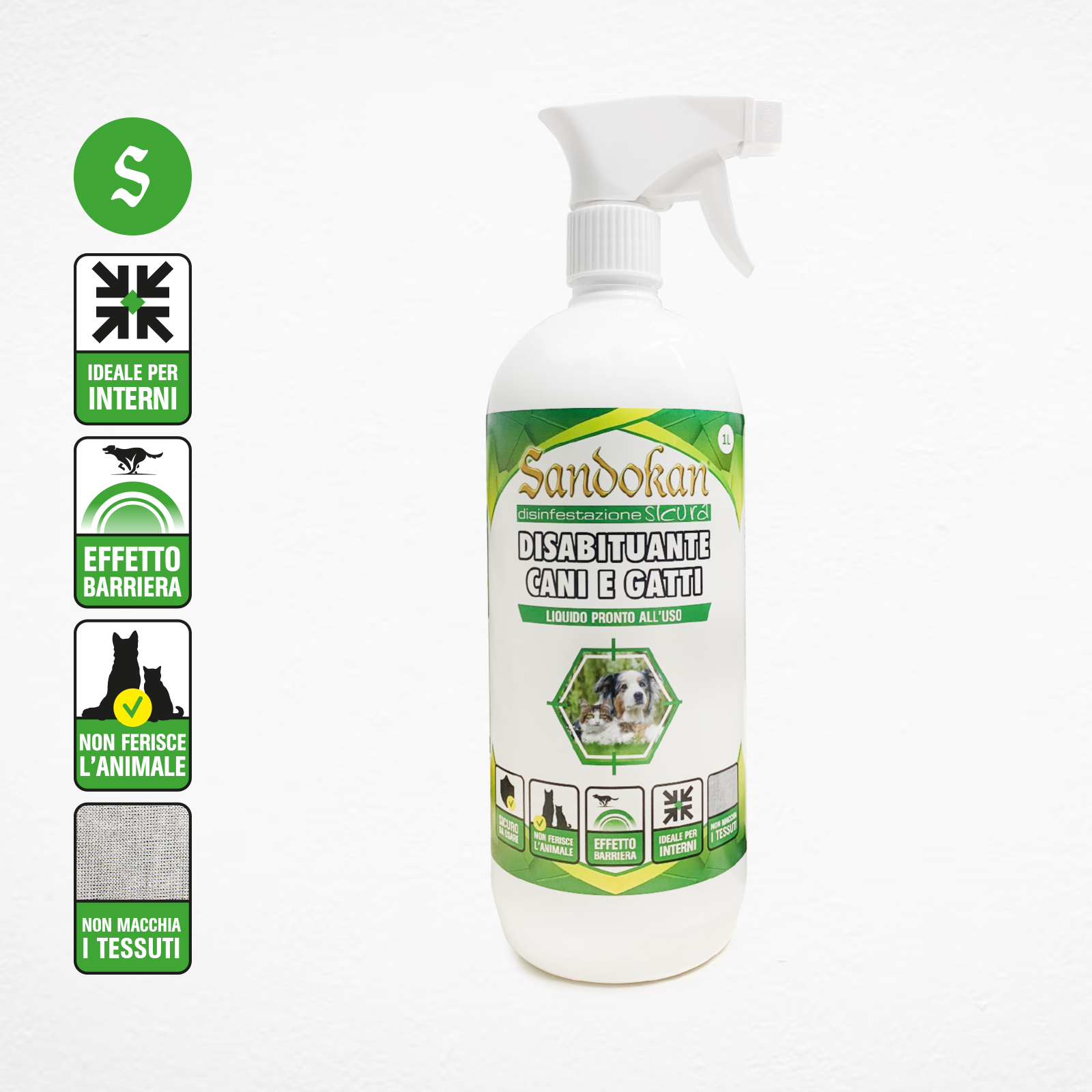 Disabituante per cane e gatto SANDOKAN liquido pronto all'uso 1L - 3