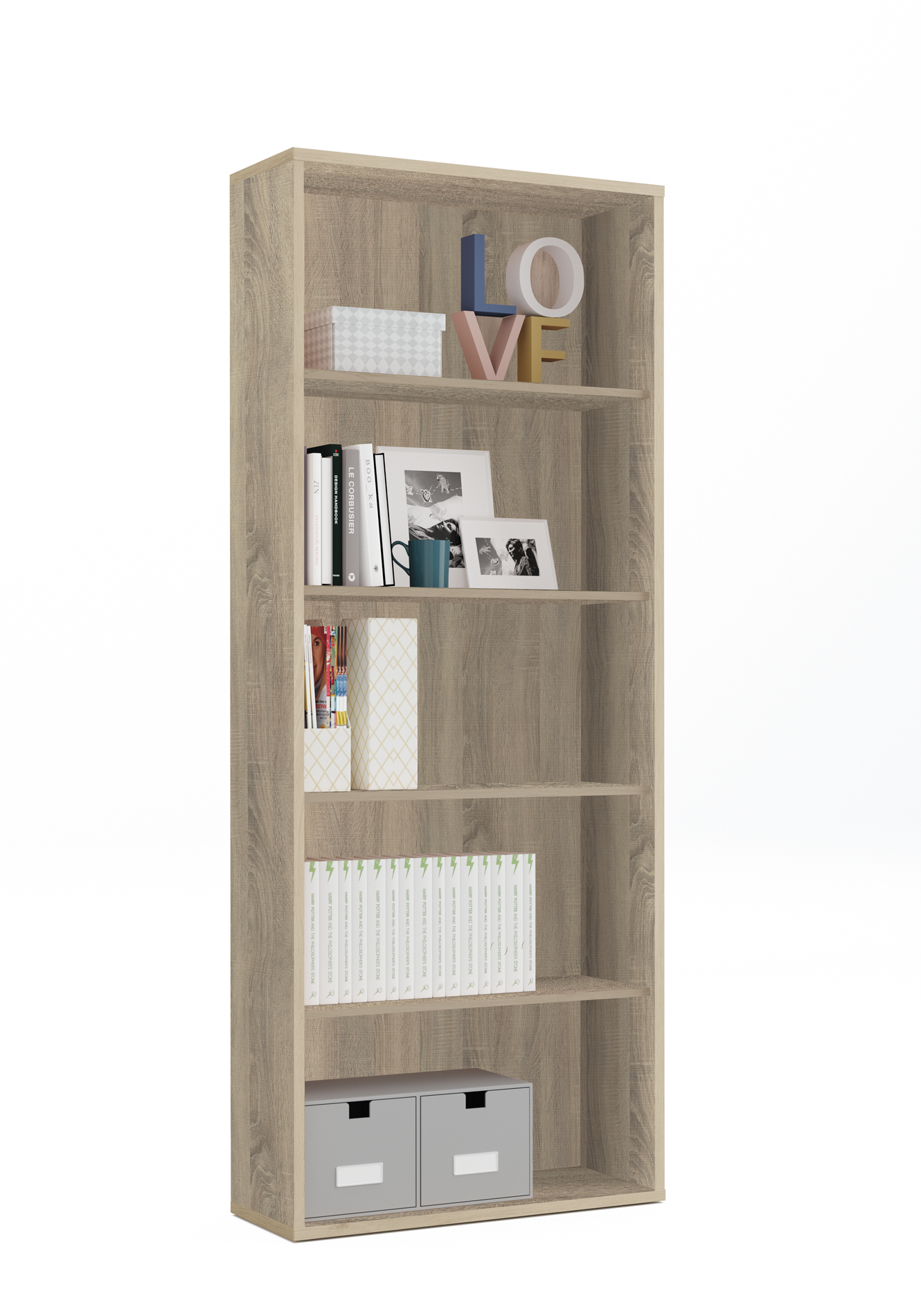 Estantería de aglomerado de particulas marrón pitarch de 196.5x75.5x33cm y 40kg