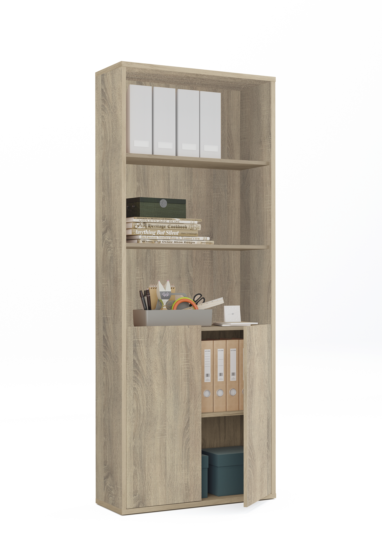 Estantería de aglomerado de particulas marrón pitarch de 196.5x75.5x33cm y 40kg