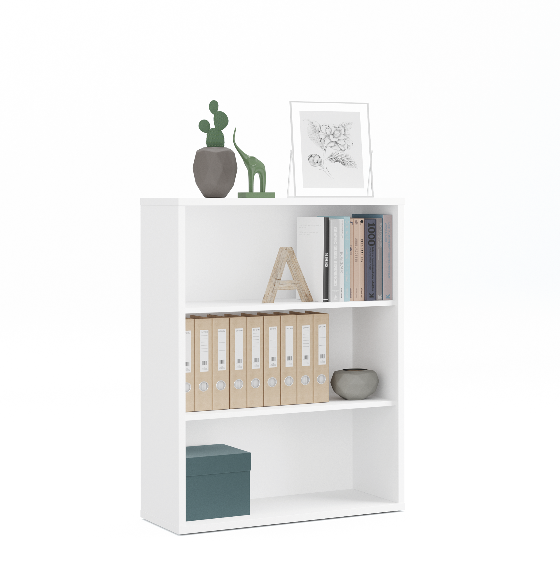 Estantería de aglomerado de particulas marrón, blanco pitarch de 99.5x75.5x33cm