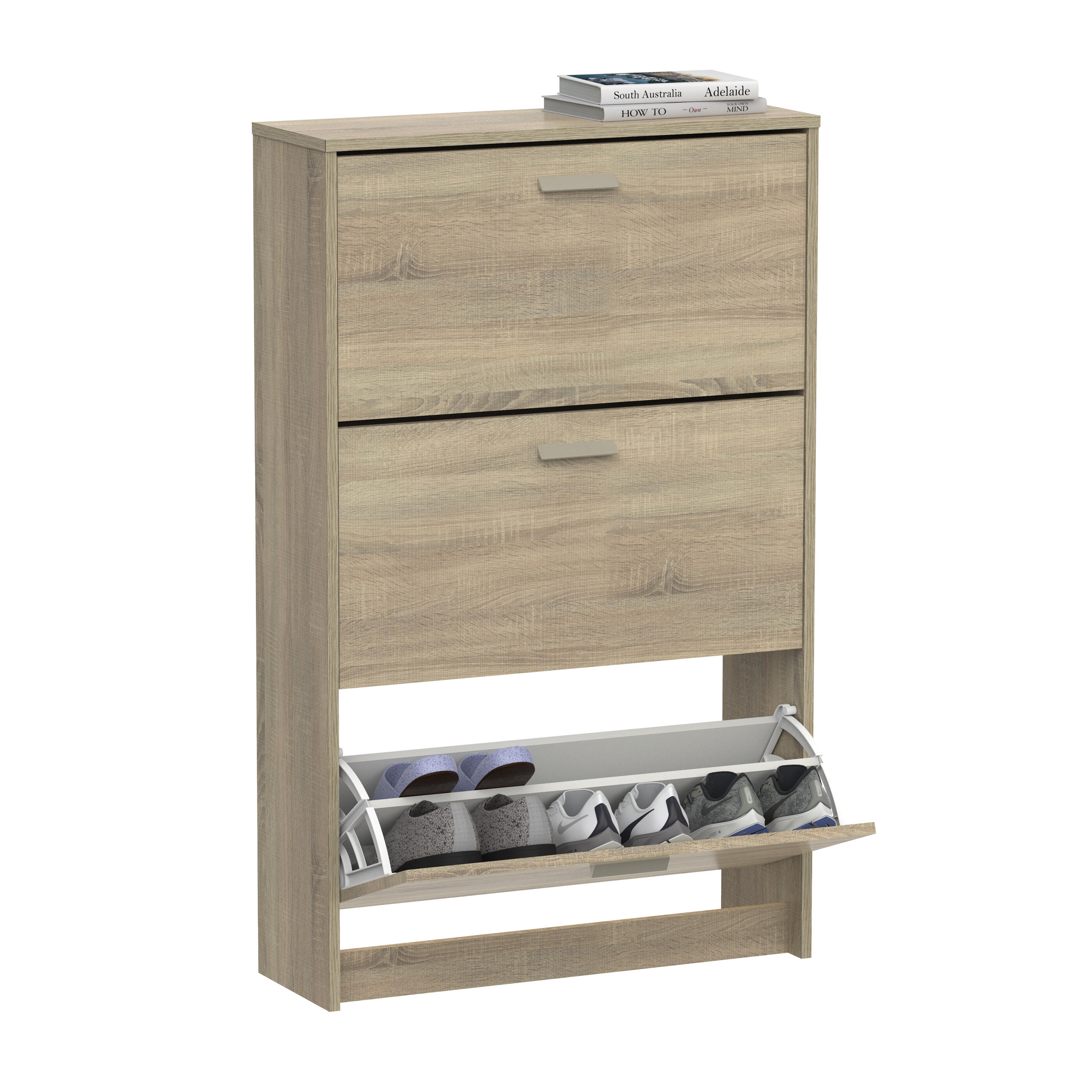 Zapatero roble cambrian para 18 pares de 74x119.5x25 cm