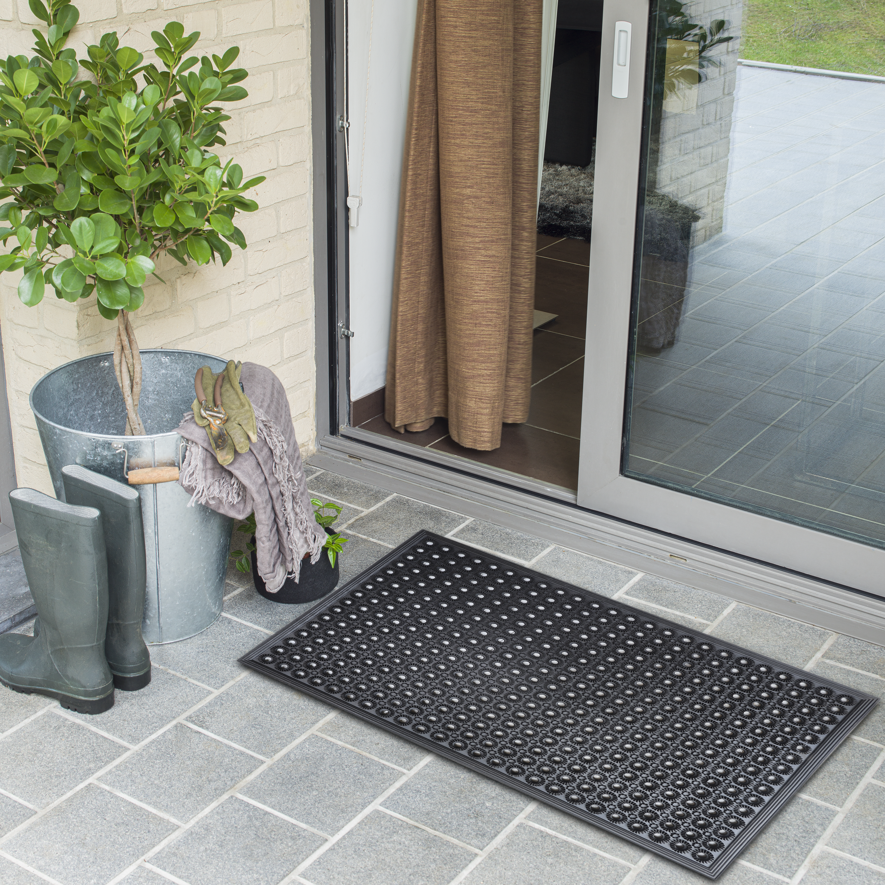 Tapete de entrada Joviane preto 60 x 90cm Inspire - 2