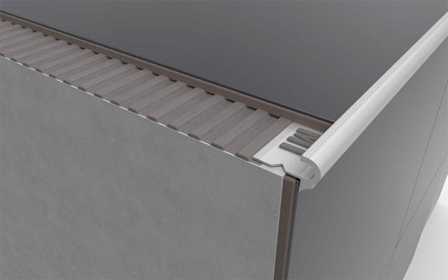 Nez de marche carrelage Ep.11 mm aluminium mat gris L.2,50 m