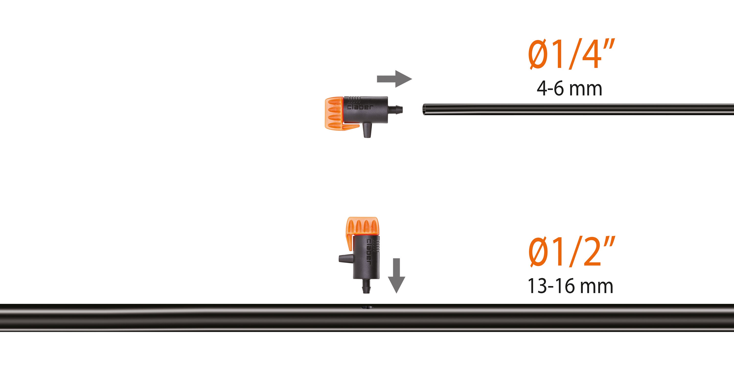 Gocciolatore fine linea in polipropilene CLABER regolabile - 6