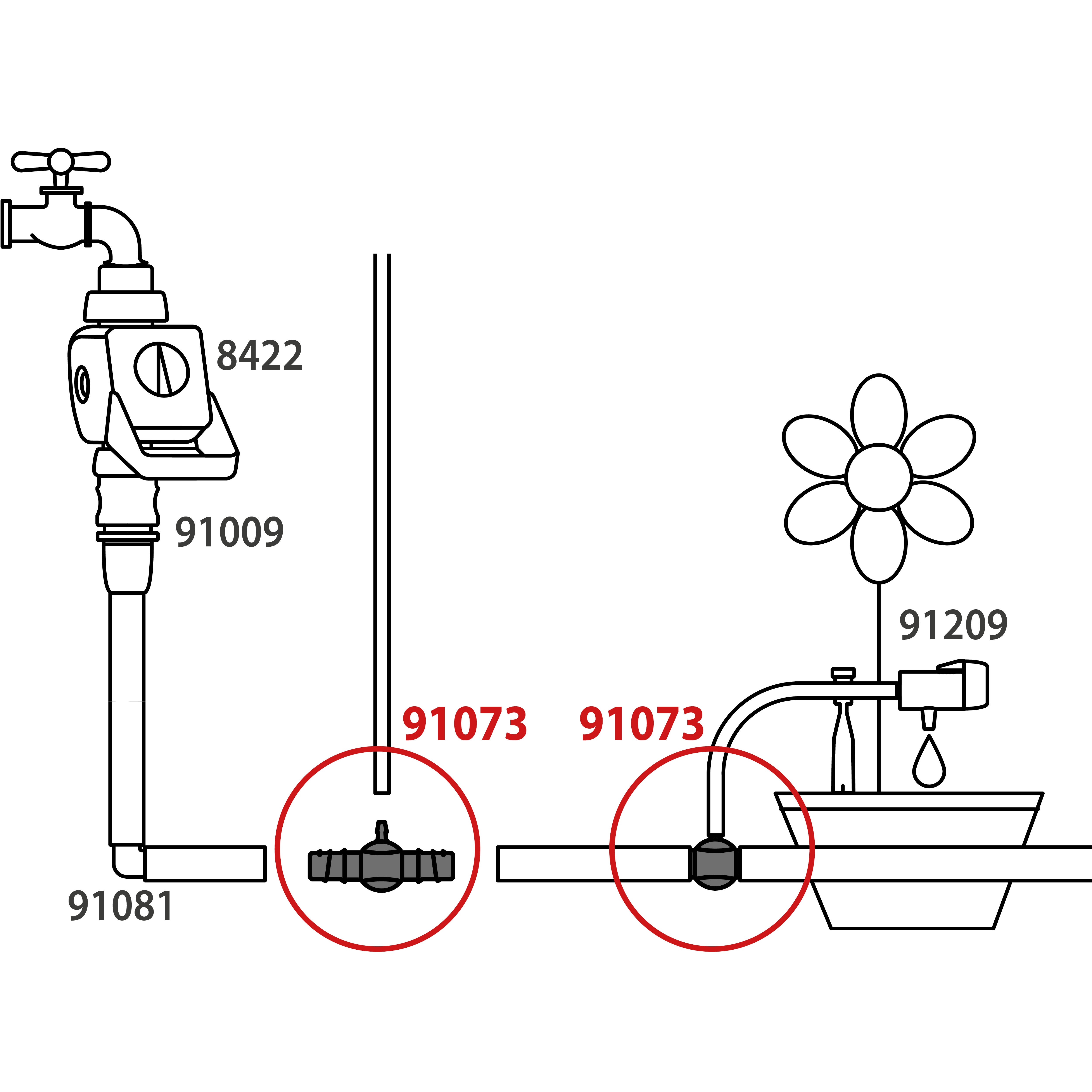 Raccordo a T per irrigazione CLABER in abs adatto a tubi di ⌀ 16 mm, 2 pezzi - 6