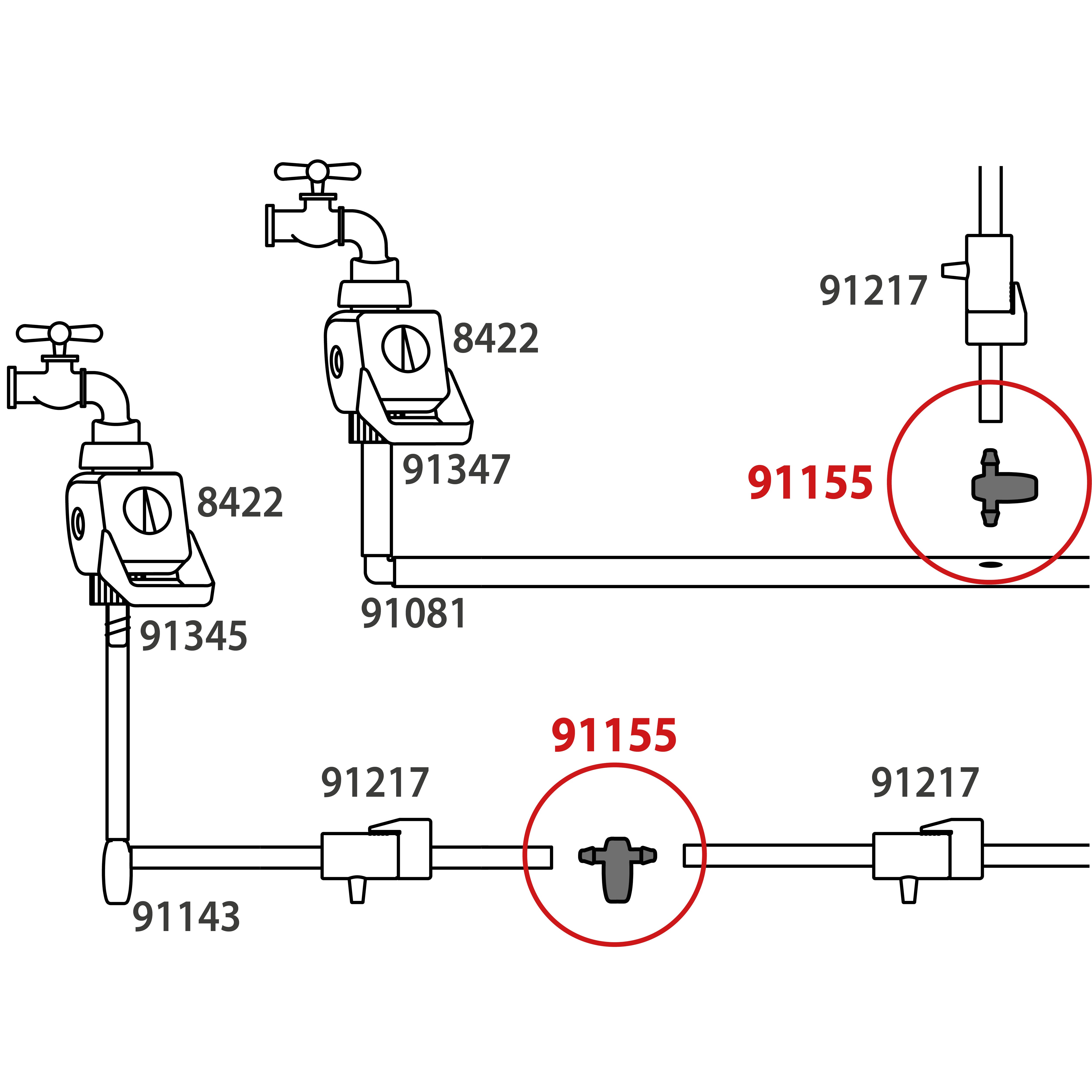Collettore a 2 uscite per irrigazione CLABER a 2 vie in abs adatto a tubi di ⌀ 6 mm, 10 pezzi - 7