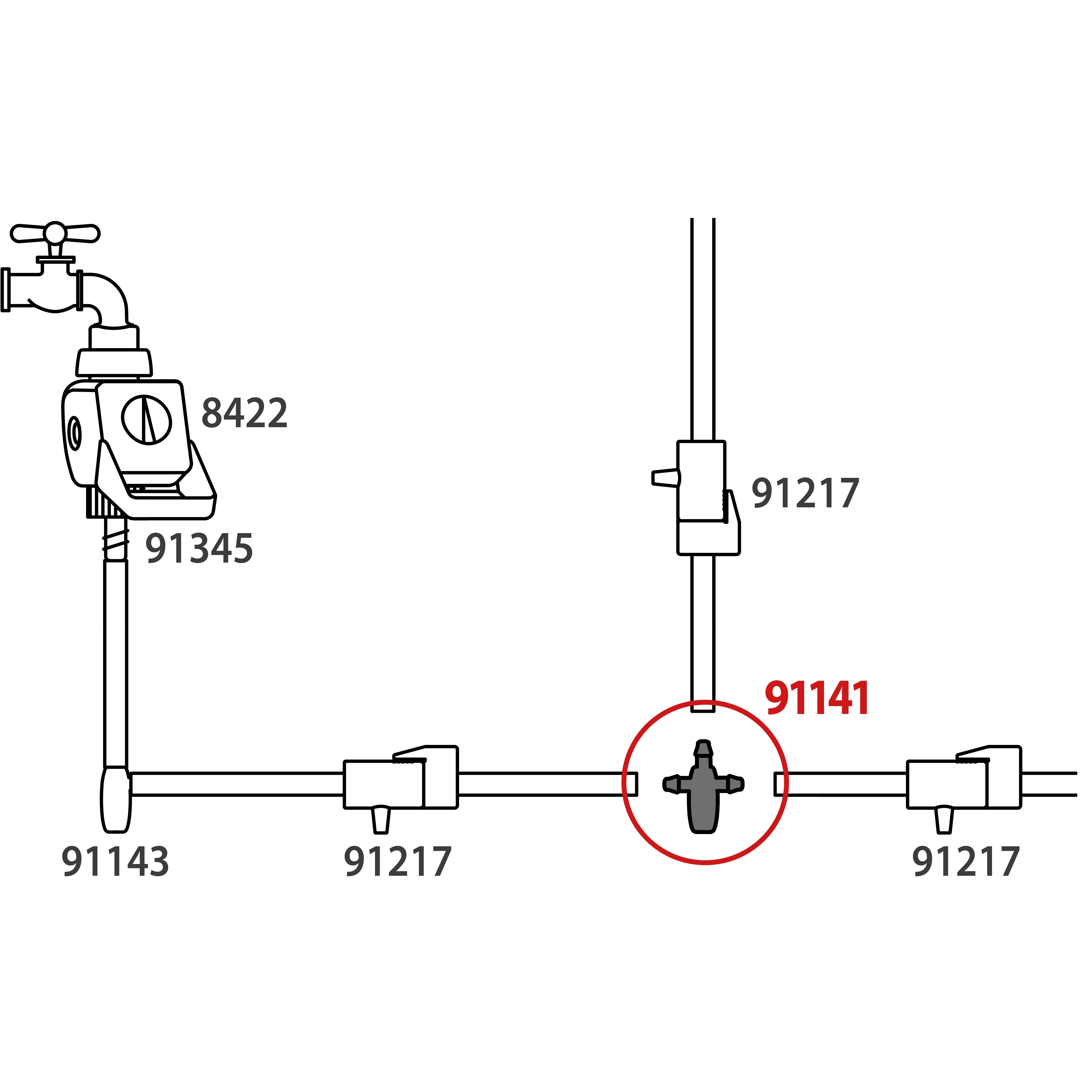 Raccordo a T per irrigazione CLABER a 3 vie in abs adatto a tubi di ⌀ 6 mm, 10 pezzi - 5