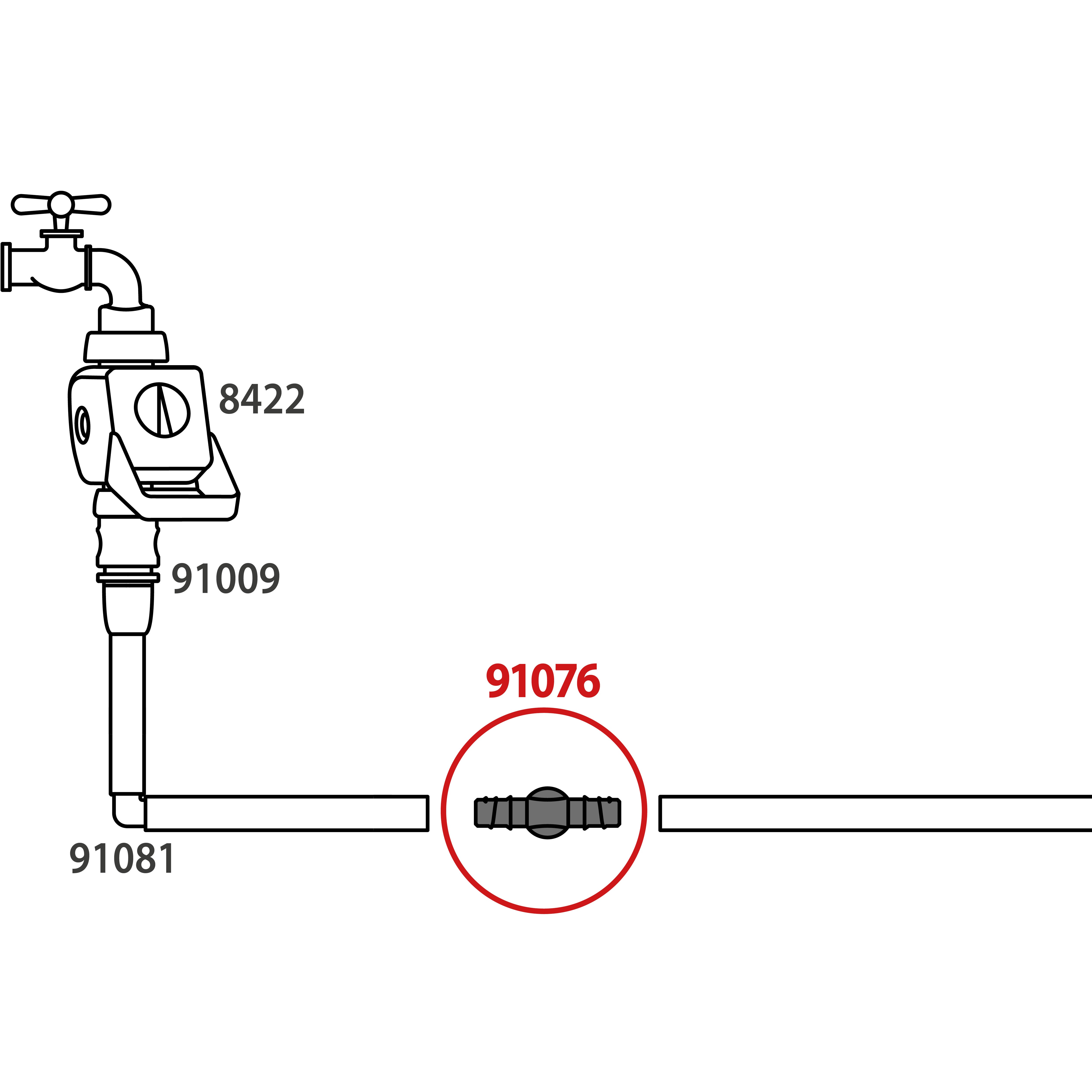 Raccordo dritto per irrigazione CLABER prolunga in abs adatto a tubi di ⌀ 16 mm, 4 pezzi - 6