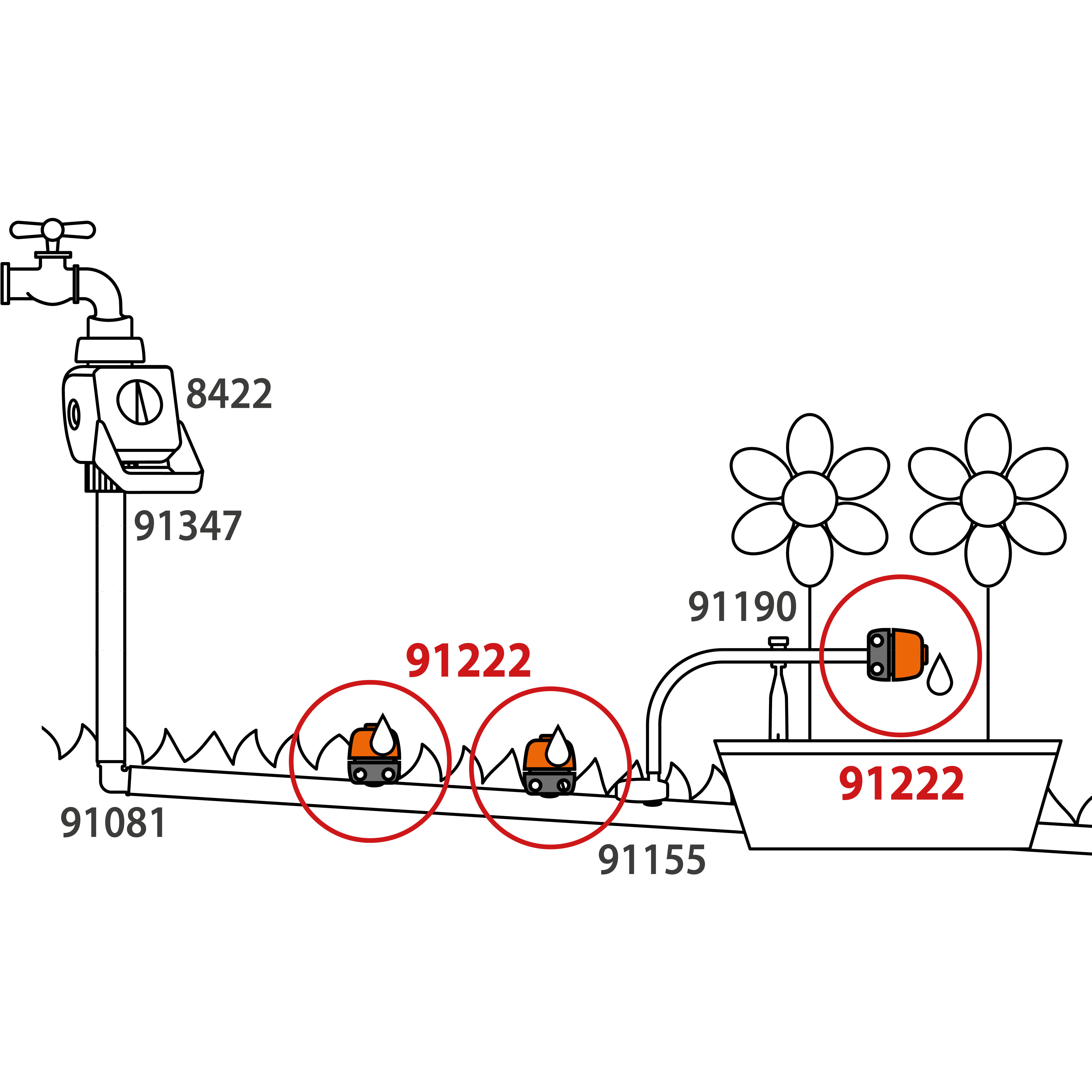 Gocciolatore fine linea in polipropilene CLABER autocompensante - 6