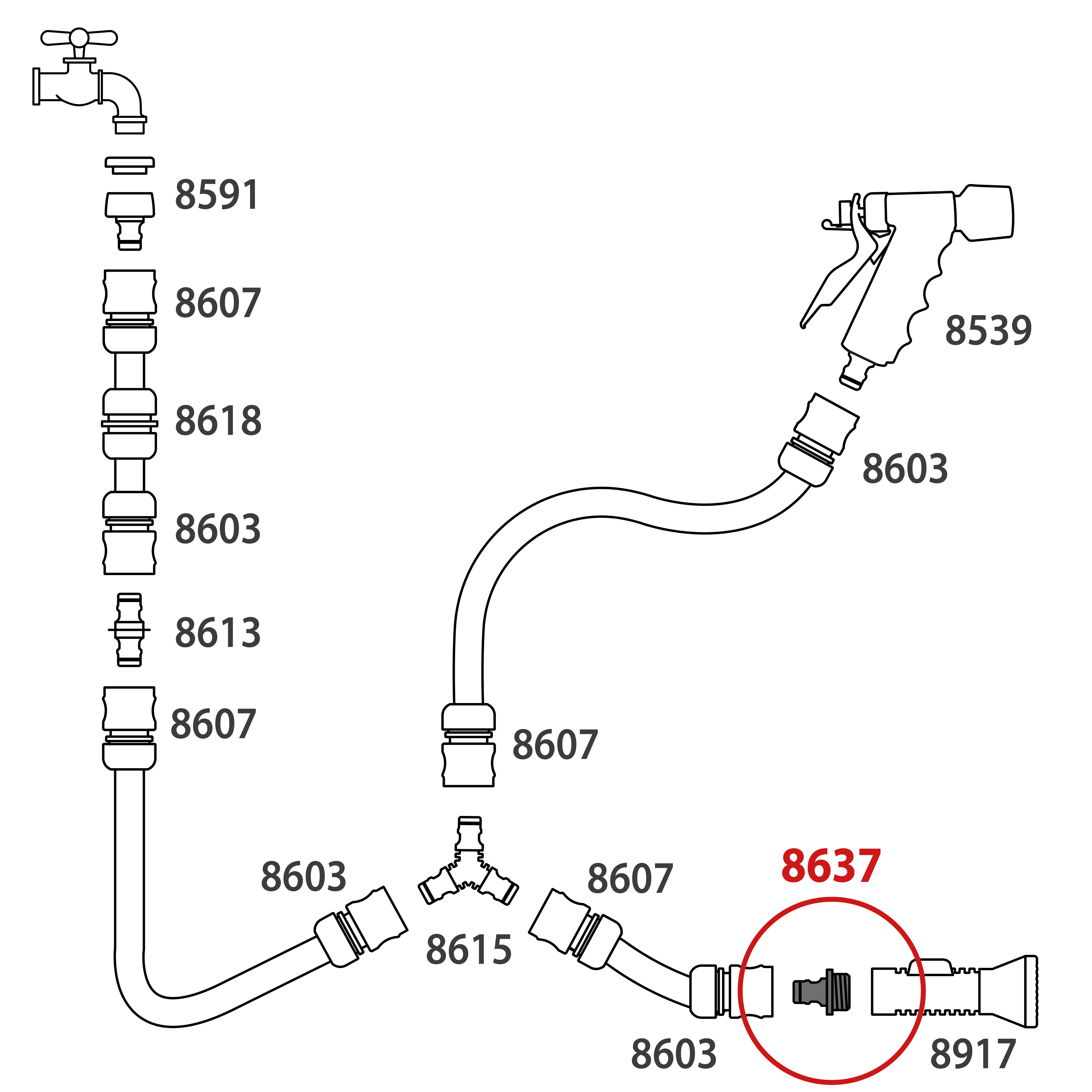 Raccordo riparatore per tubo CLABER 8637 - 2