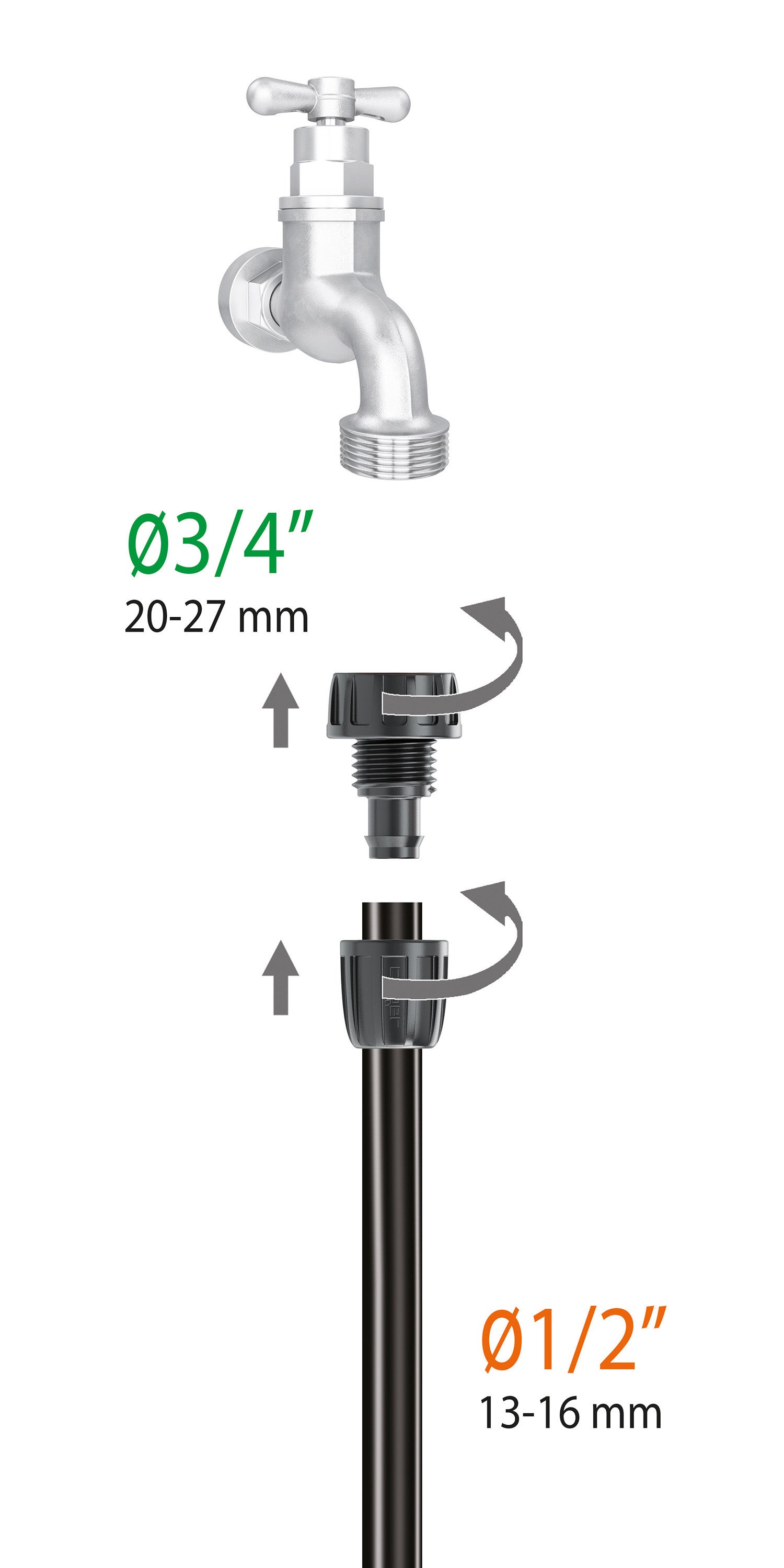 Raccordo dritto per irrigazione CLABER a gomito in abs adatto a tubi di ⌀ 16 mm - 3