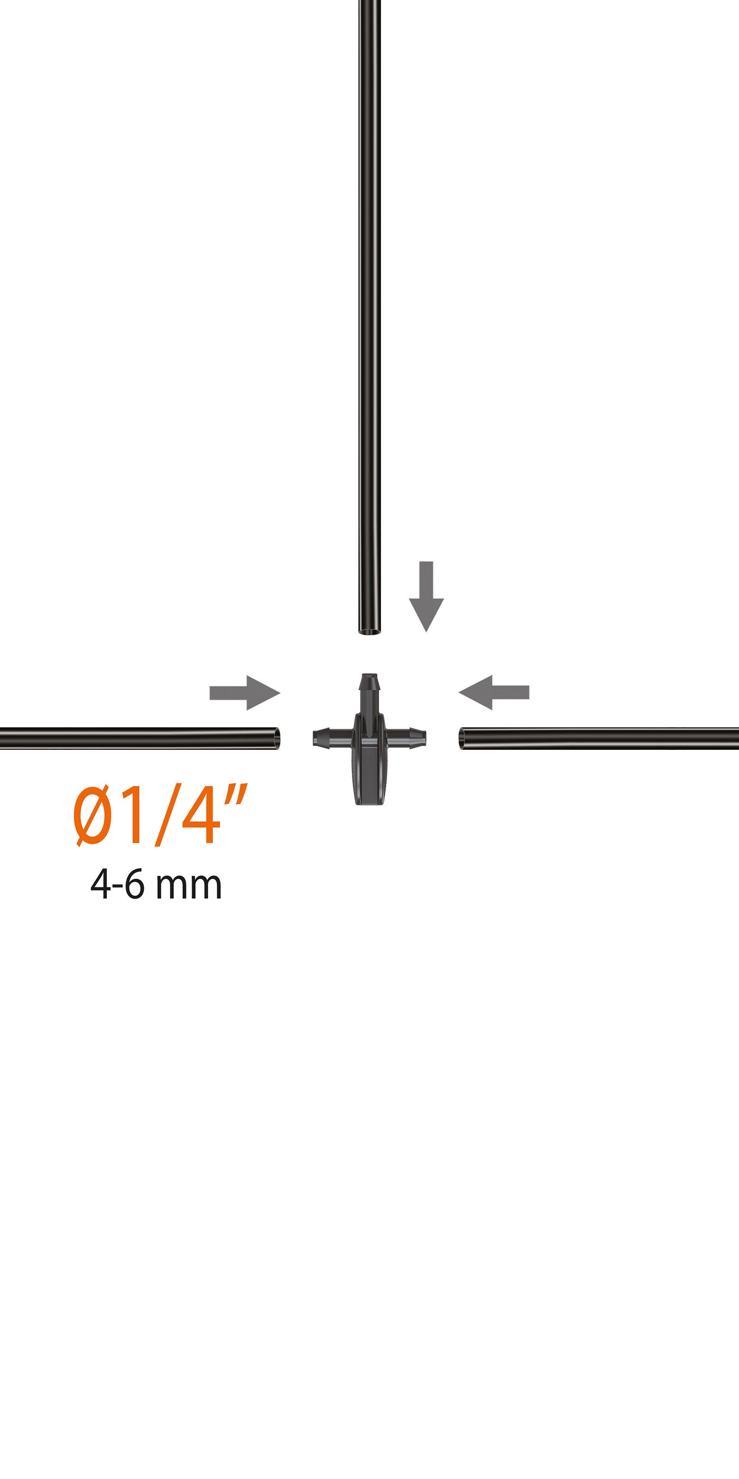 Raccordo a T per irrigazione CLABER a 3 vie in abs adatto a tubi di ⌀ 6 mm, 10 pezzi - 4