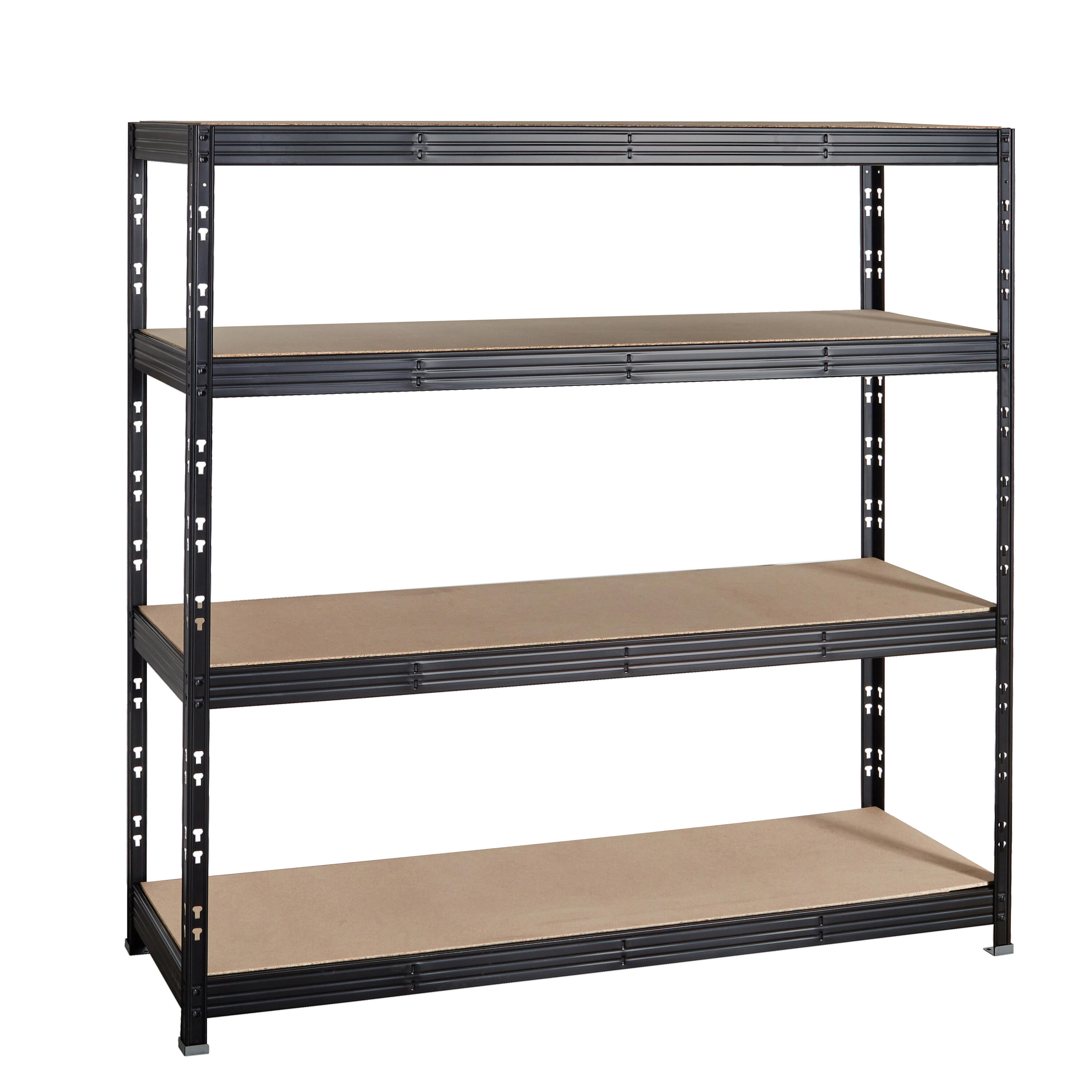Étagère Métallique Noire 200x90x50 Cm - 6 Niveaux, Charge 145 Kg Par Plateau, Montage Sans Vis | Rangement Garage, Atelier, Cave