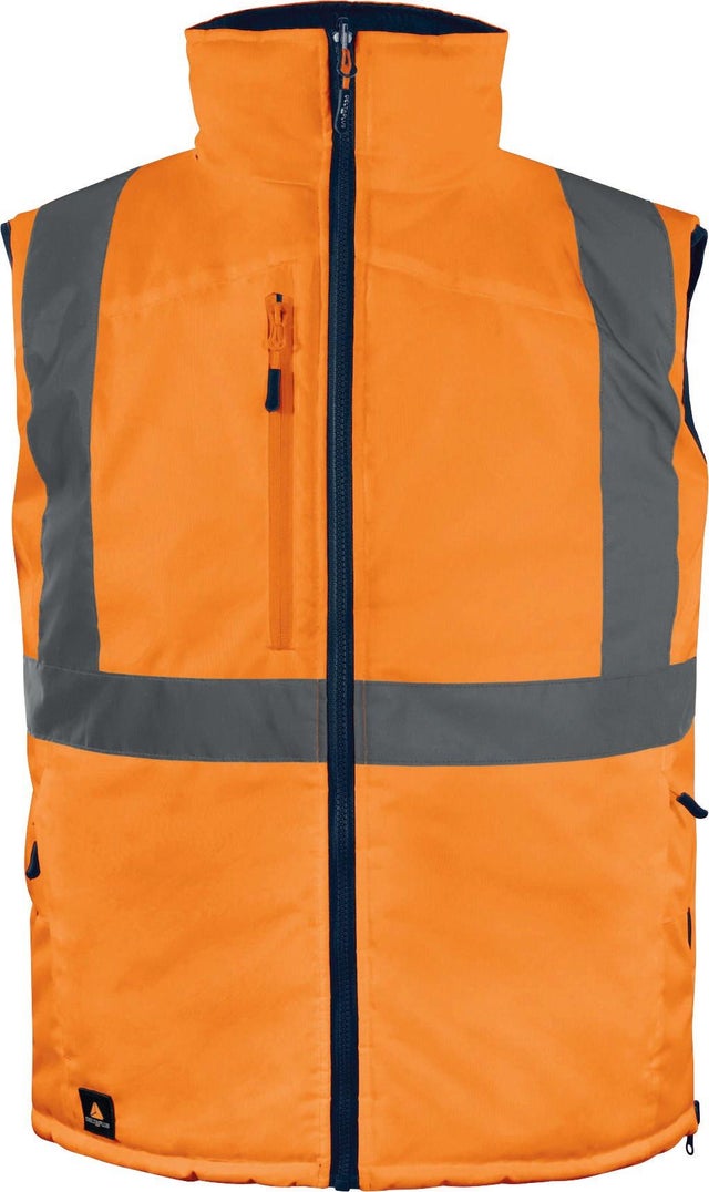 Gilet de travail haute visibilité réversible orange T.S FIDJI - DELTA PLUS