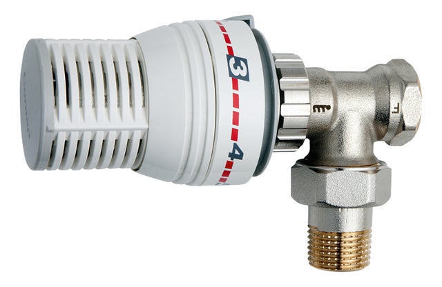 Tête thermostatique avec robinet équerre 15 x 21 (1/2