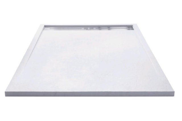 Receveur de douche extra-plat L.160 x l.90 cm Ep.2,8 cm résine blanc Senstures Caniveau