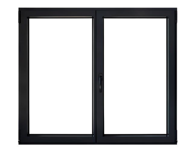 Fenêtre aluminium H.125 x l.120 cm ouvrant à la française 2 vantaux gris