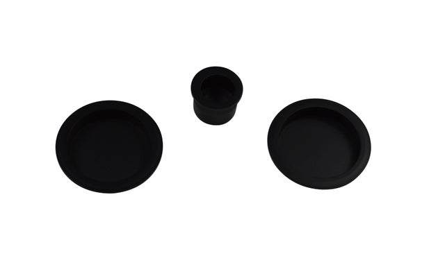 Poignée de porte coulissante ronde noir 