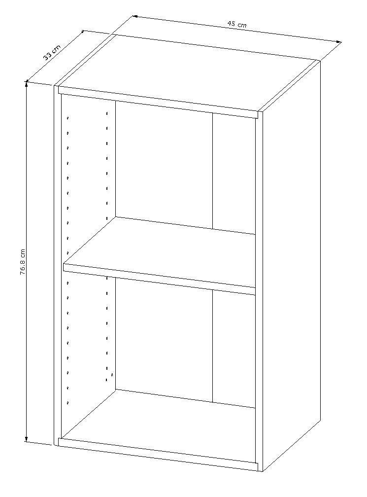 Caisson haut de cuisine l.45 x H.76,80 x P.33 cm Blanc - 2
