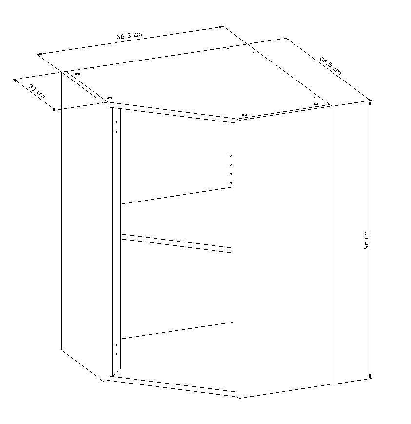 Caisson haut angle l.66.5 x H.96,8 cm Gris - 2