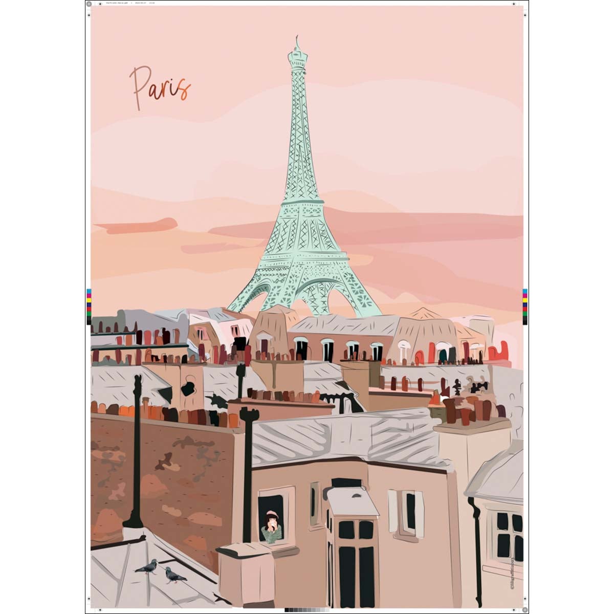 Affiche Paris, assorti BLUE ART l.50 x H.40 cm | Leroy Merlin