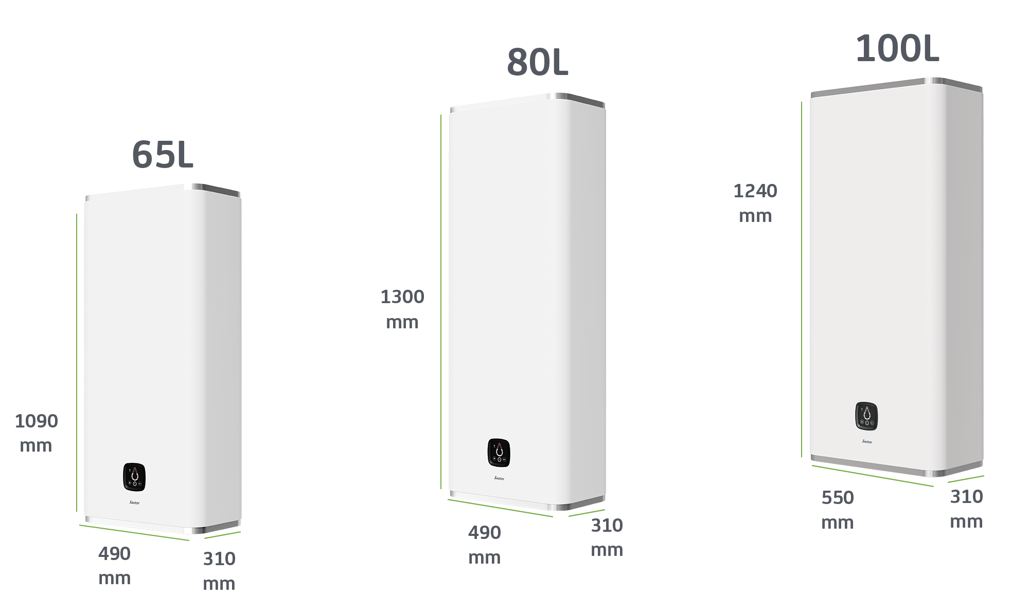 Chauffe-eau électrique plat horizontal/vertical SAUTER Guelma connecté 65L blanc - 8