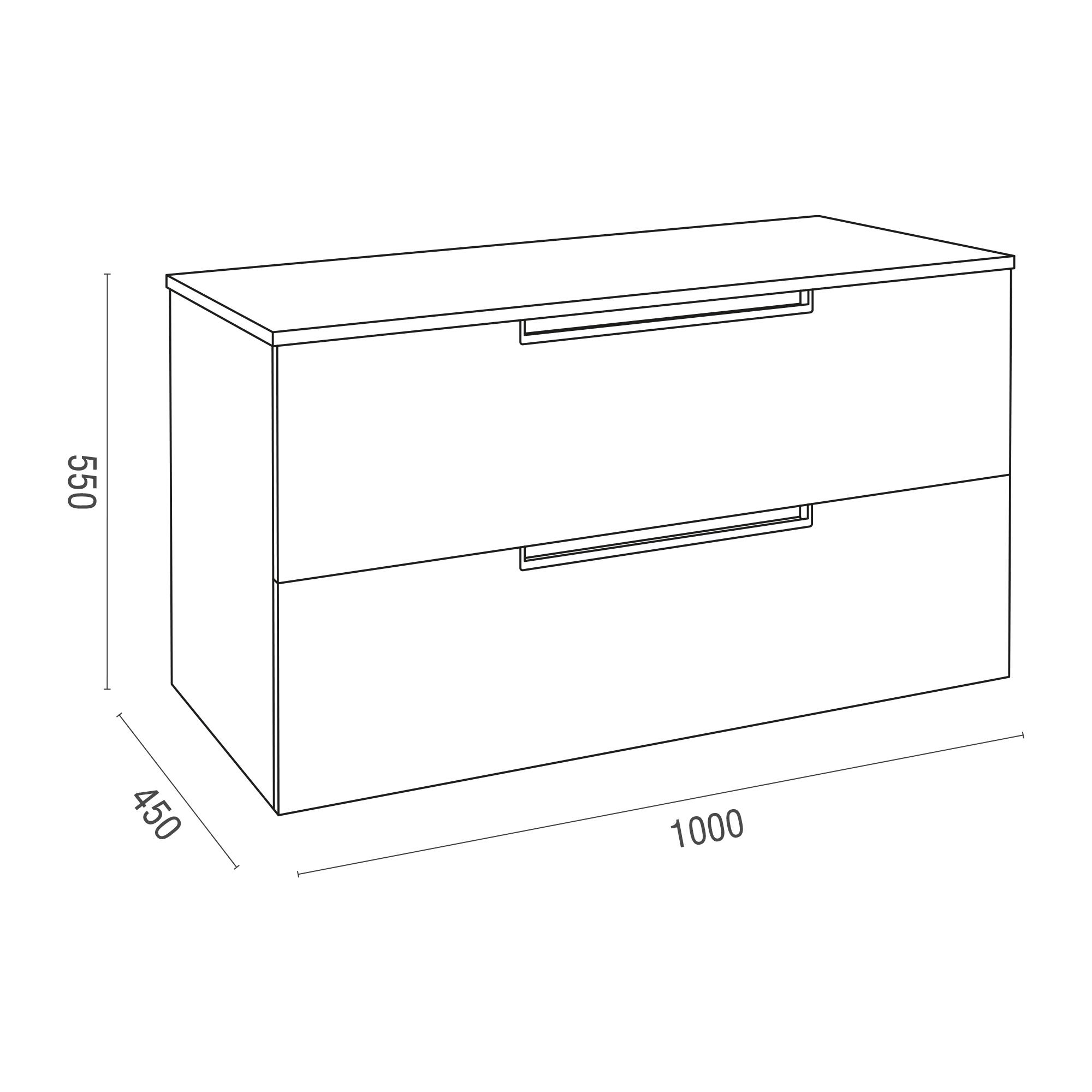 Móvel de casa de banho suspenso 100x45x55 cm branco Lofty - 5