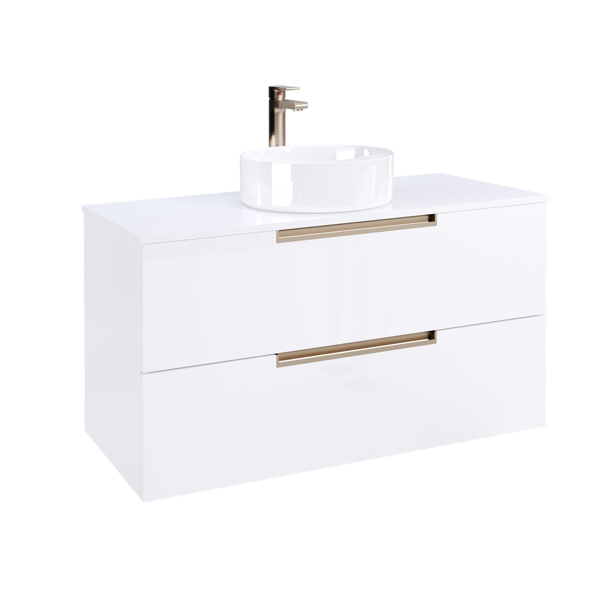 Móvel de casa de banho suspenso 100x45x55 cm branco Lofty - 2