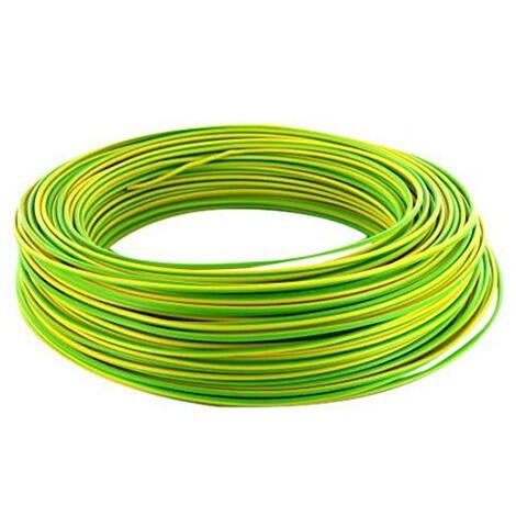 Fil électrique HO7VU 2.5 mm² 10 m jaune-vert- MIGUELEZ SL