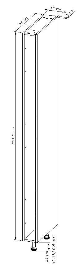 Colonne de cuisine l.15 x H.211,20 x P.56 cm Gris - 2