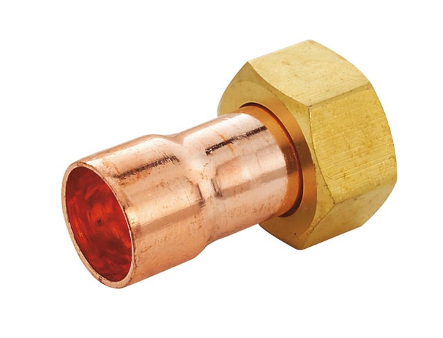 Raccord 2 pièces femelle écrou libre cuivre F.15X21(1/2'') Diam.14 mm - (lot de 2)