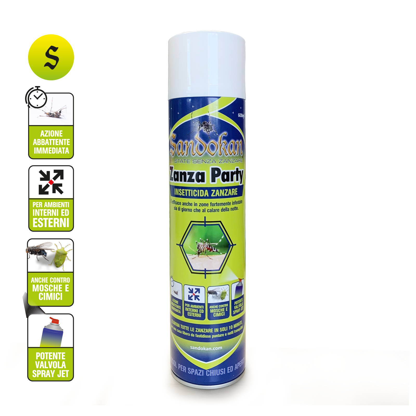 Insetticida spray per zanzare SANDOKAN Zanza Party 600 ml - 3