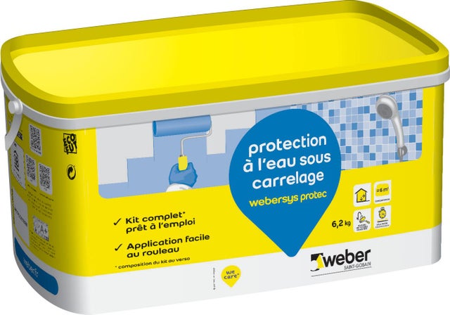 Kit protection à l'eau sous carrelage 6m² Webersys protec - WEBER
