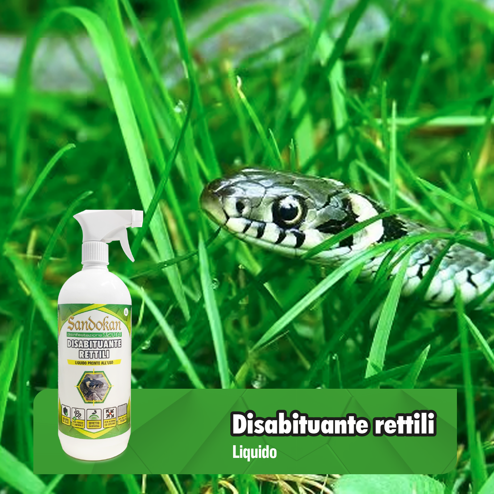 Disabituante per rettili SANDOKAN liquido pronto all'uso 1L - 2