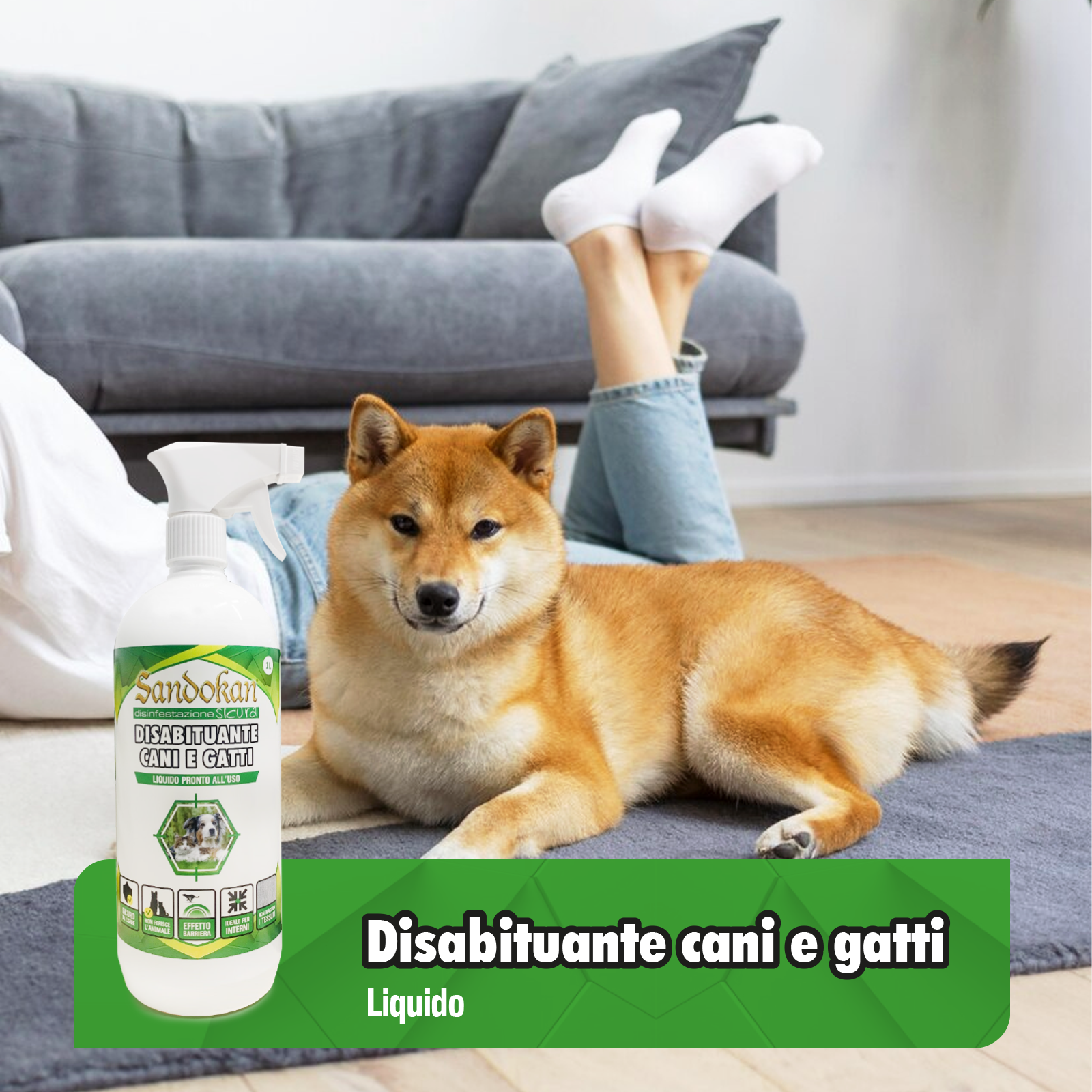 Disabituante per cane e gatto SANDOKAN liquido pronto all'uso 1L - 2