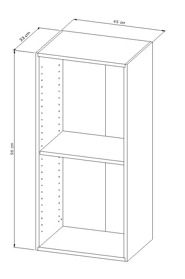 Caisson haut de cuisine l.45 x H.96,80 x P.33 cm Blanc - 2