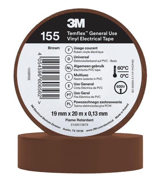 CINTA AISLANTE 3M 19MM X 20M MARRON - 1