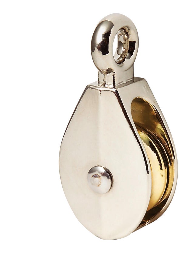 Poulie galet à oeil zamak nickelé pour corde D.7 mm