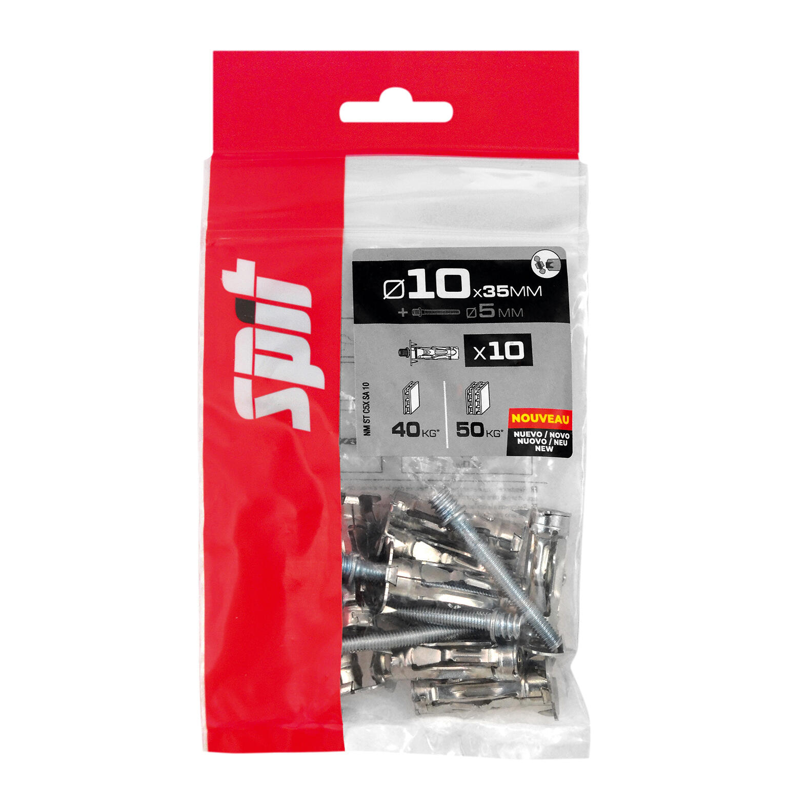 Cheville à expansion pour matériaux creux Diam.10 mm x 35 mm - SPIT Stellix (lot de 10) - 2