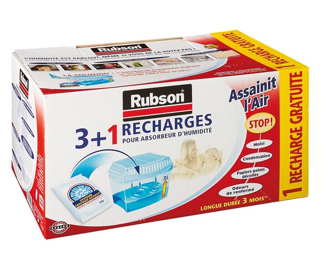 Lot de 4 recharges pour absorbeur d'humidité RUBSON