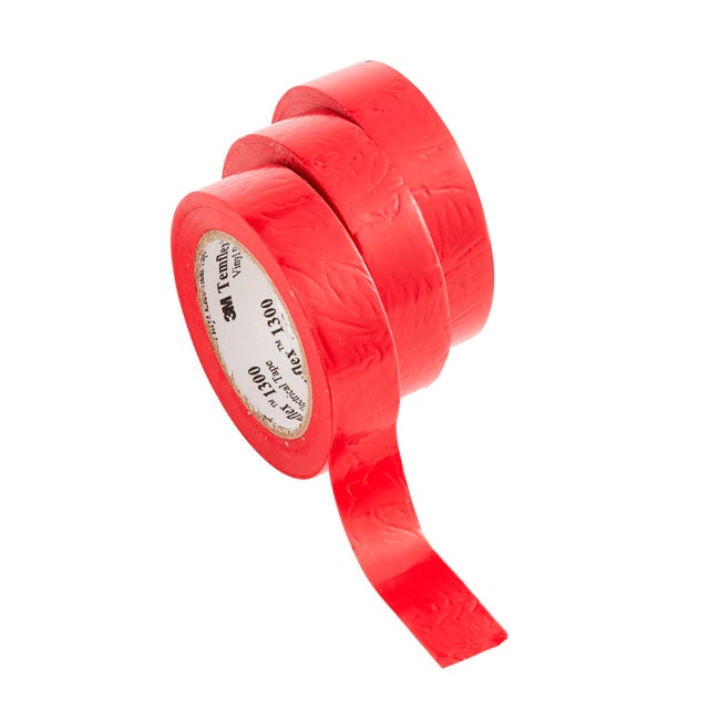Lot de 3 rubans adhésifs rouge l.15 mm x L.10 m