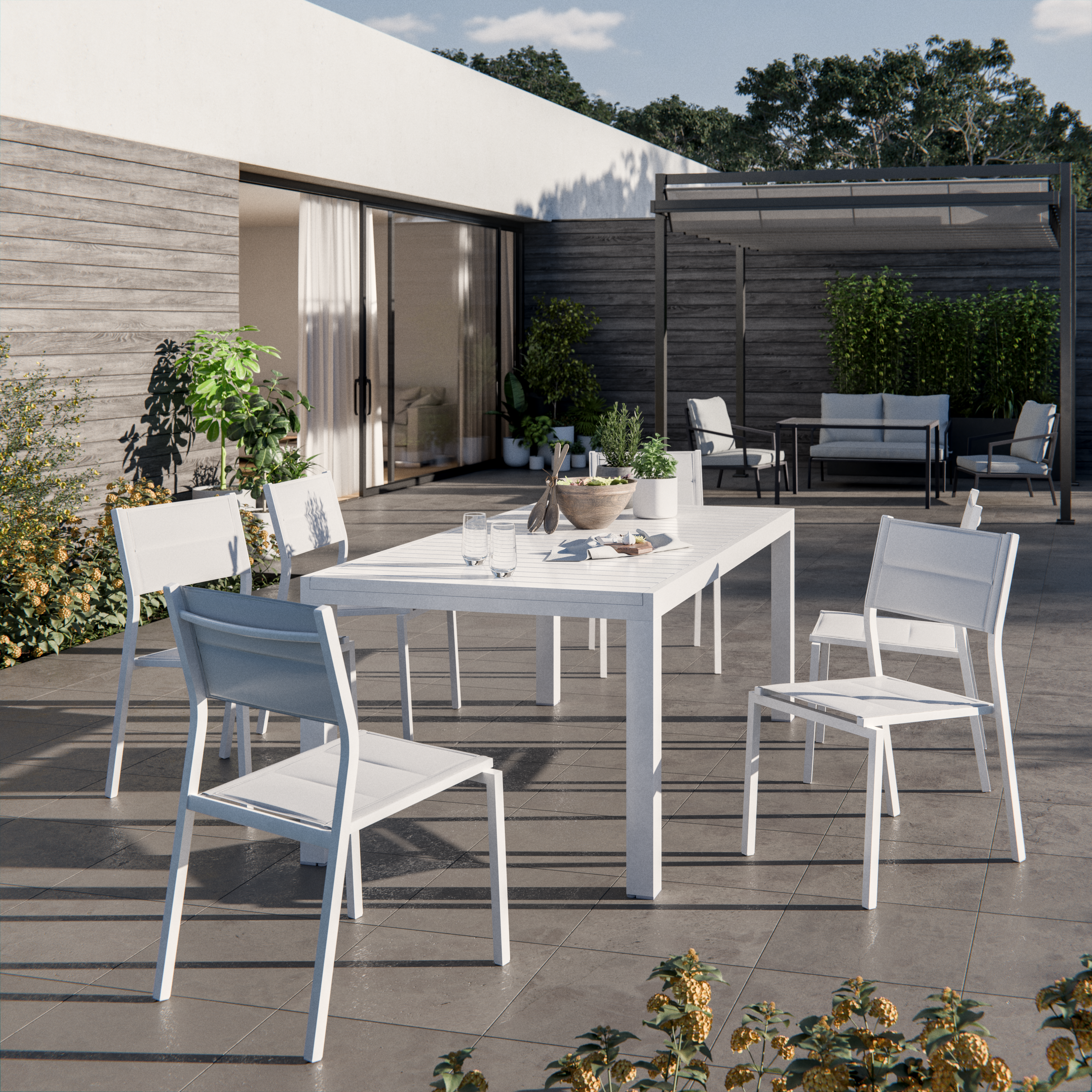 Silla de jardín sin cojín de aluminio Orion Beta Ii blanco - 4